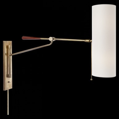 Frankfort Wall Sconce, 2-Light, Articulating, Hand-Rubbed Antique Brass, Linen Shade, 22.5"H (ARN... | Lighting Reimagined