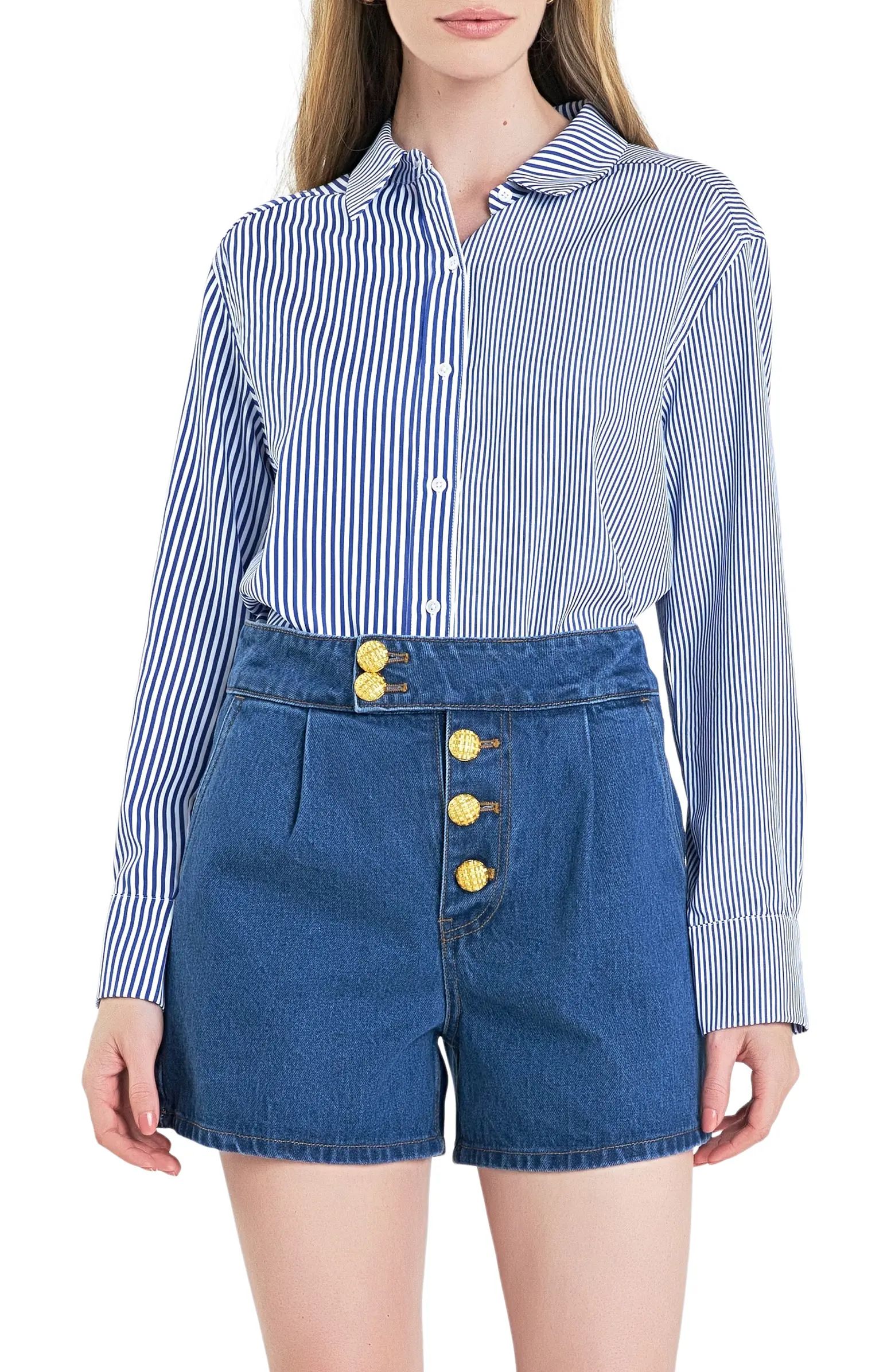 English Factory Colorblock Stripe Long Sleeve Button-Up Shirt | Nordstrom | Nordstrom