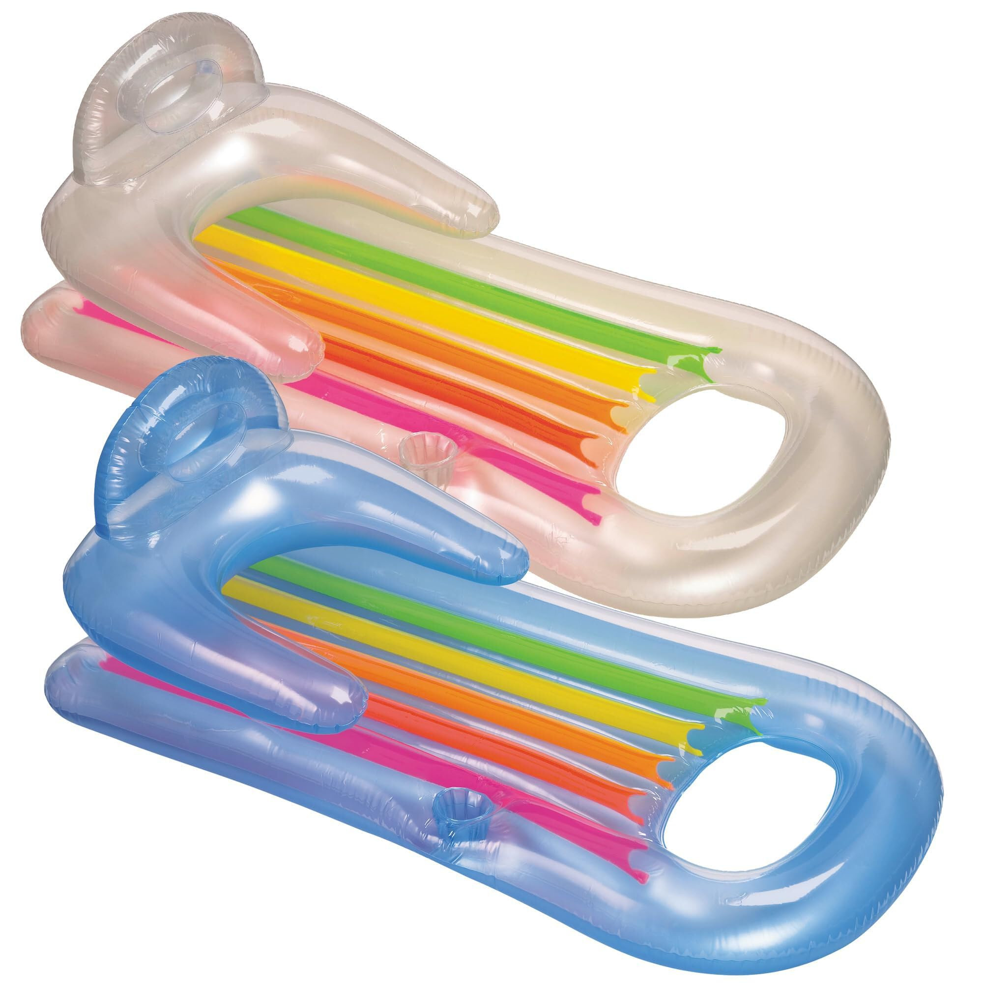 INTEX King Kool Inflatable Lounge Blue & Pearlescent Silver Gift Set Bundle - 2 Pack, 63" X 33.5" | Amazon (US)