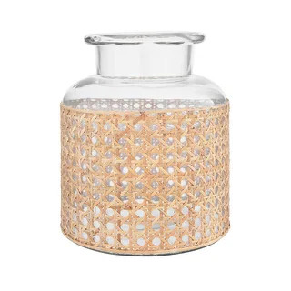 Glass Vase with Decorative Cane Sleeve | Bed Bath & Beyond