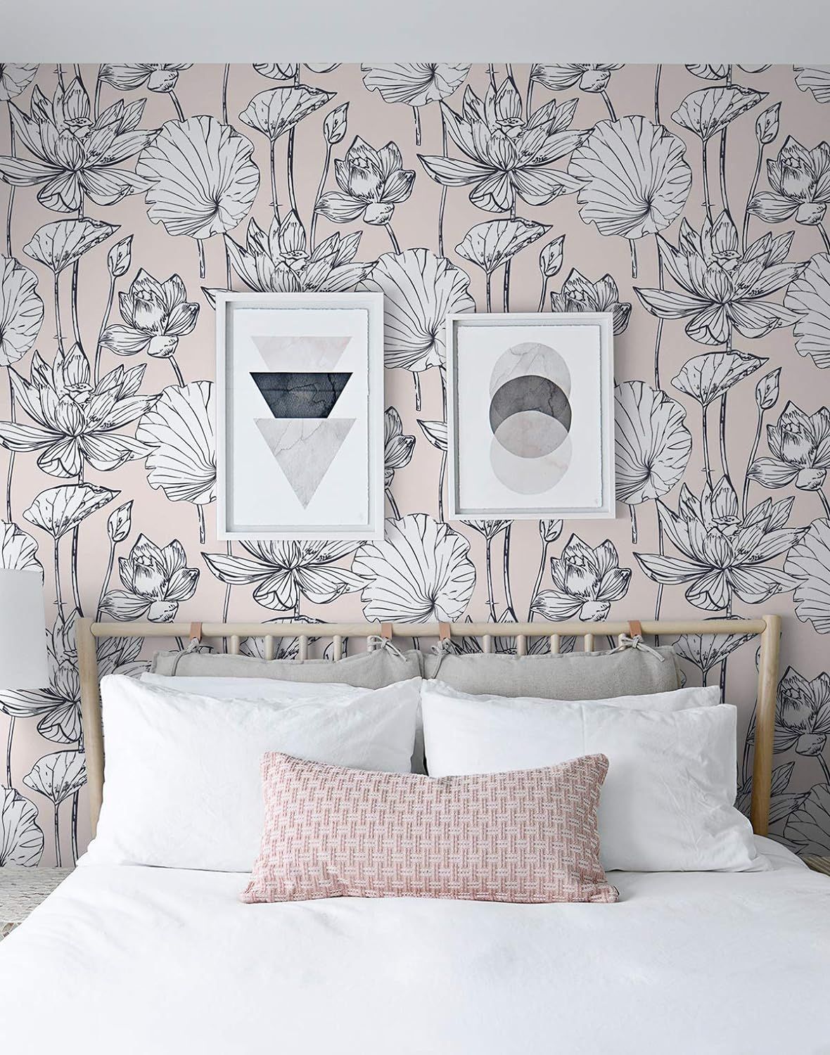 NextWall Lotus Floral Peel and Stick Wallpaper (Pink) | Amazon (US)