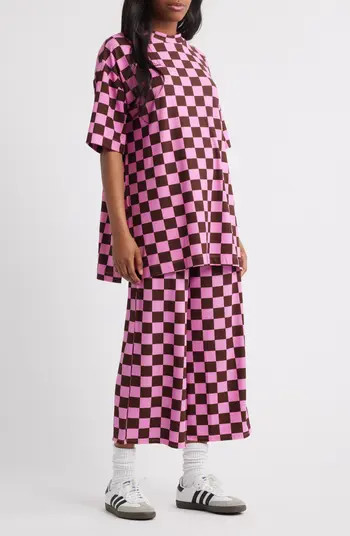 Lex Ribbed Oversize T-Shirt & High Waist Crop Pants Set | Nordstrom