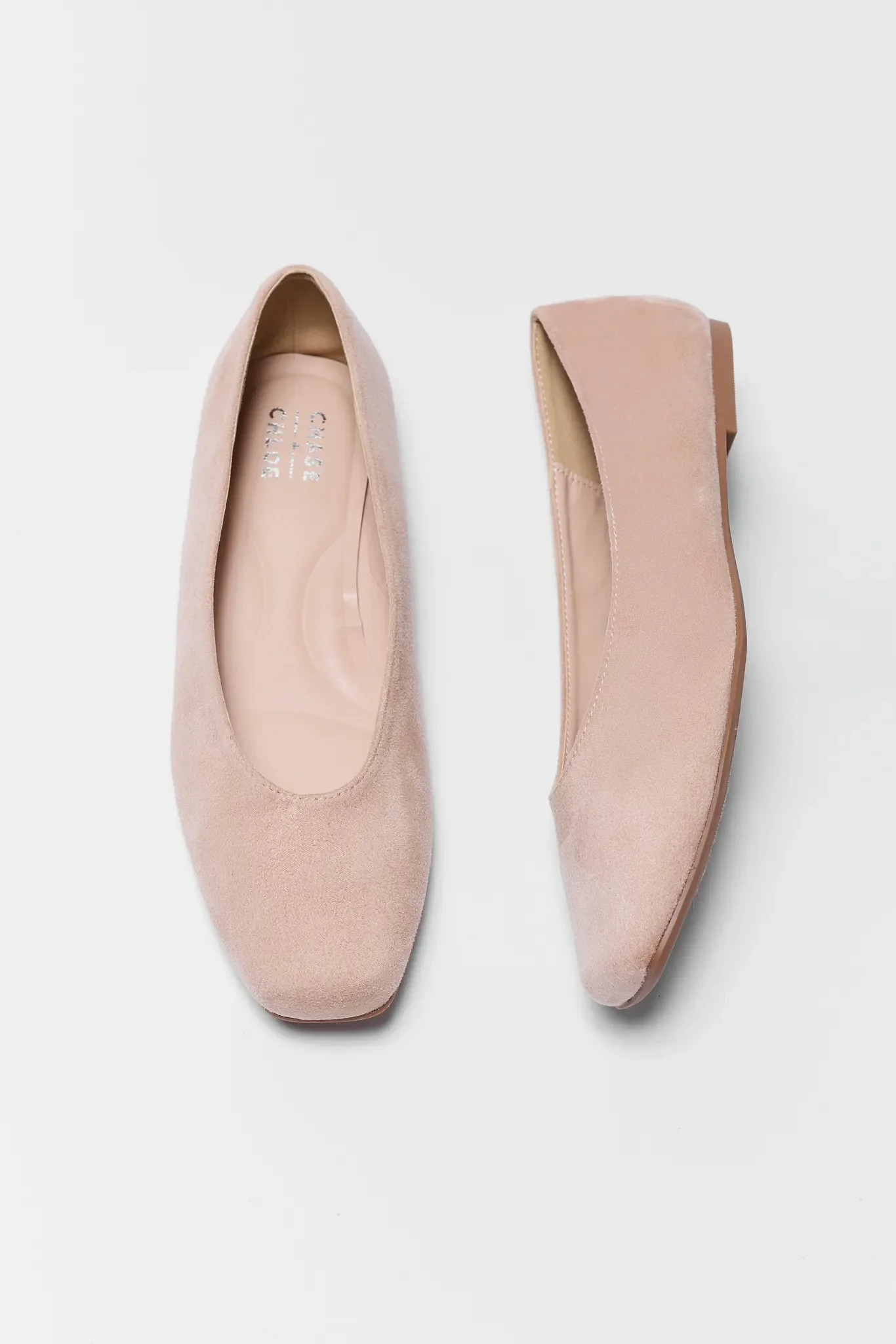 Charlie Nude Faux Suede Flats | Avara