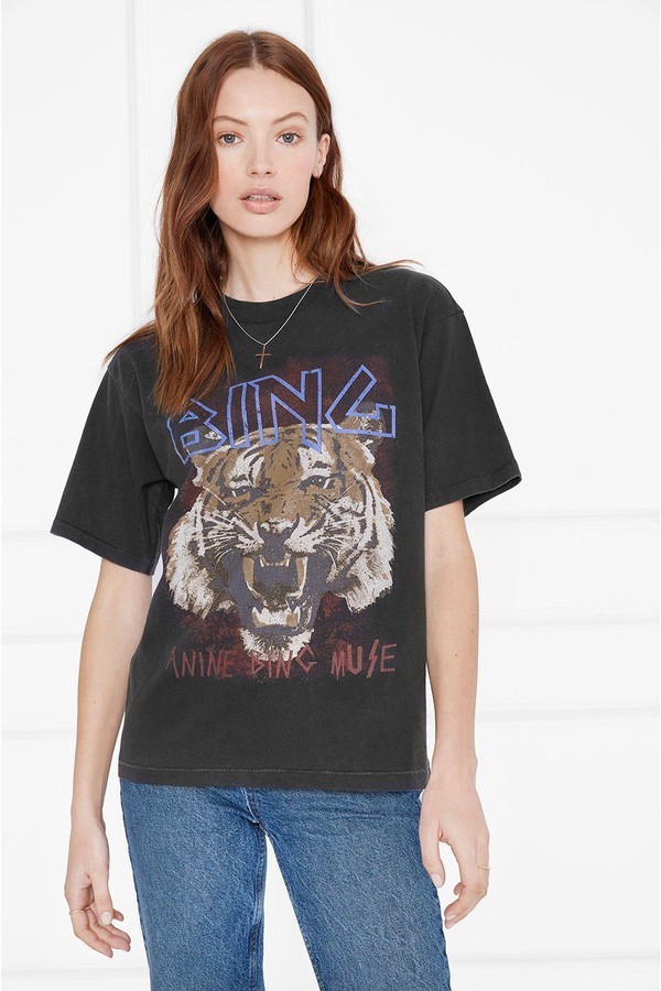 Anine Bing Tiger Tee - Black Xs | Orchard Mile