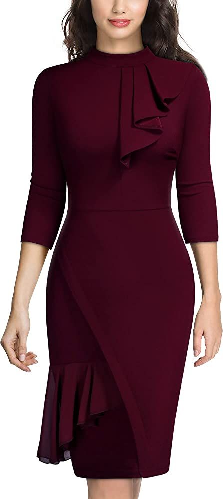 Miusol Women's Vintage Half Collar Slim Style Party Pencil Dress | Amazon (US)