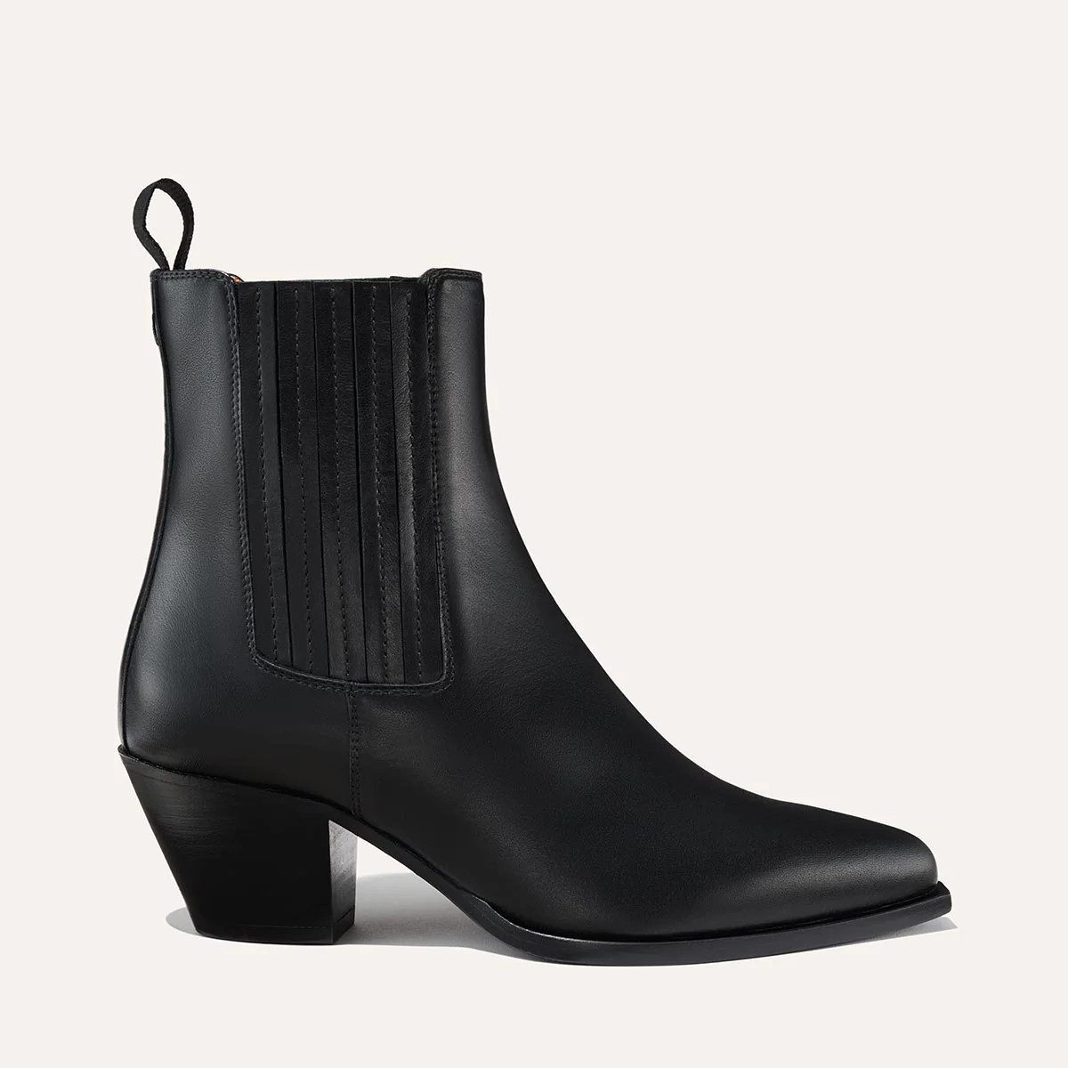 Modern Short Cowgirl Boots in Black Calf | Margaux