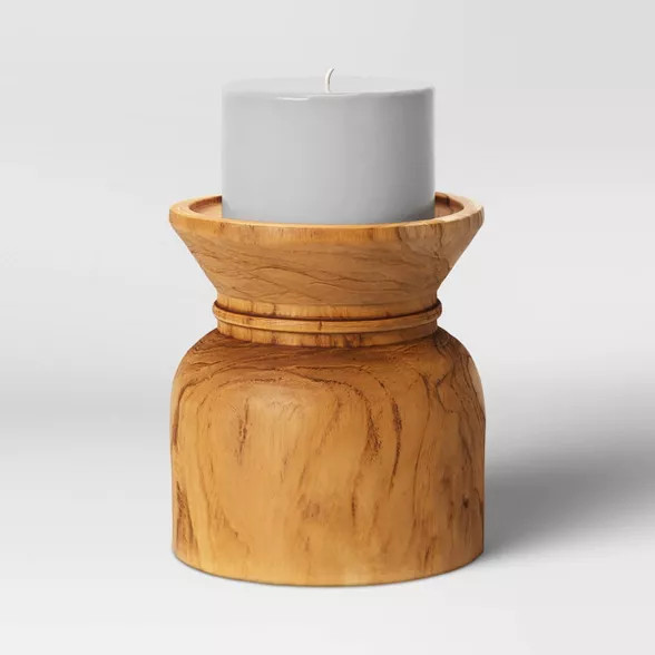 5" x 4" Wood Candle Holder Natural - Threshold™ | Target