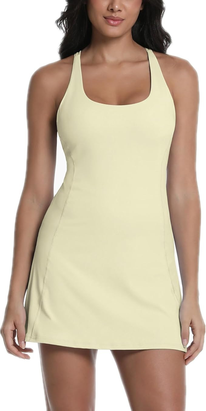 Tennis Dress for Women Workout Dress with Built-in Bra & Shorts Pockets for Athletic Exercise Gol... | Amazon (US)