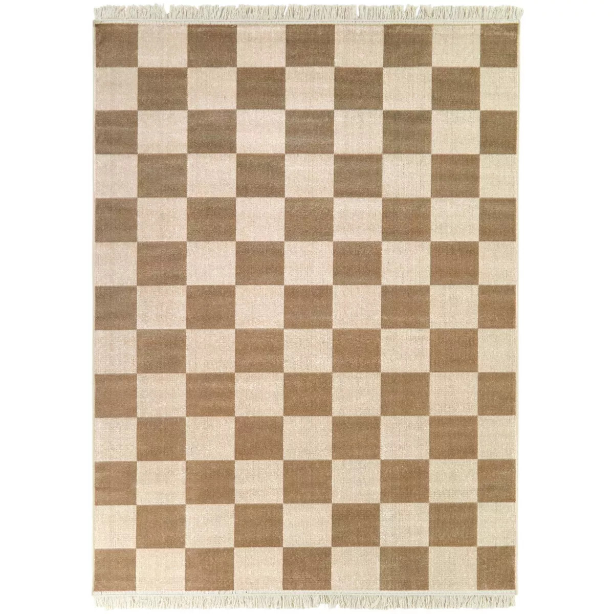 Balta Rugs 5'3"x7' Pearse Checkered Teen Rug with Fringe Gray | Target