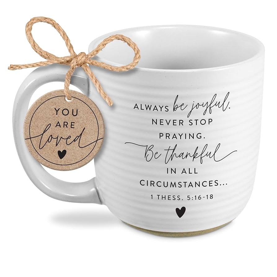 Lighthouse Christian Products Be Joyful Hold Onto Hope Rib Textured White 20 Ounce Ceramic Mug | Amazon (US)