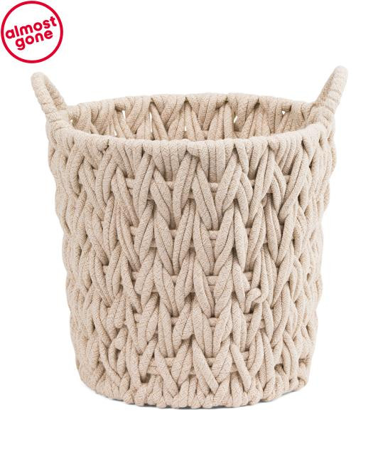 12x12 Small Rope Weave Tapered Floor Bin | TJ Maxx