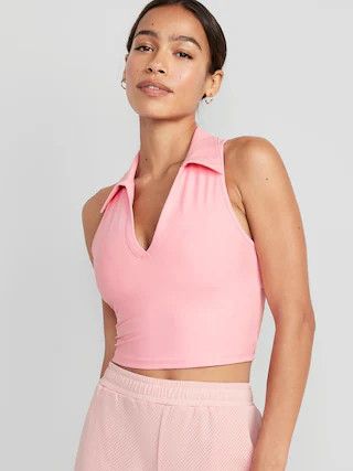 Fitted PowerSoft Sleeveless Cropped Polo for Women | Old Navy (US)