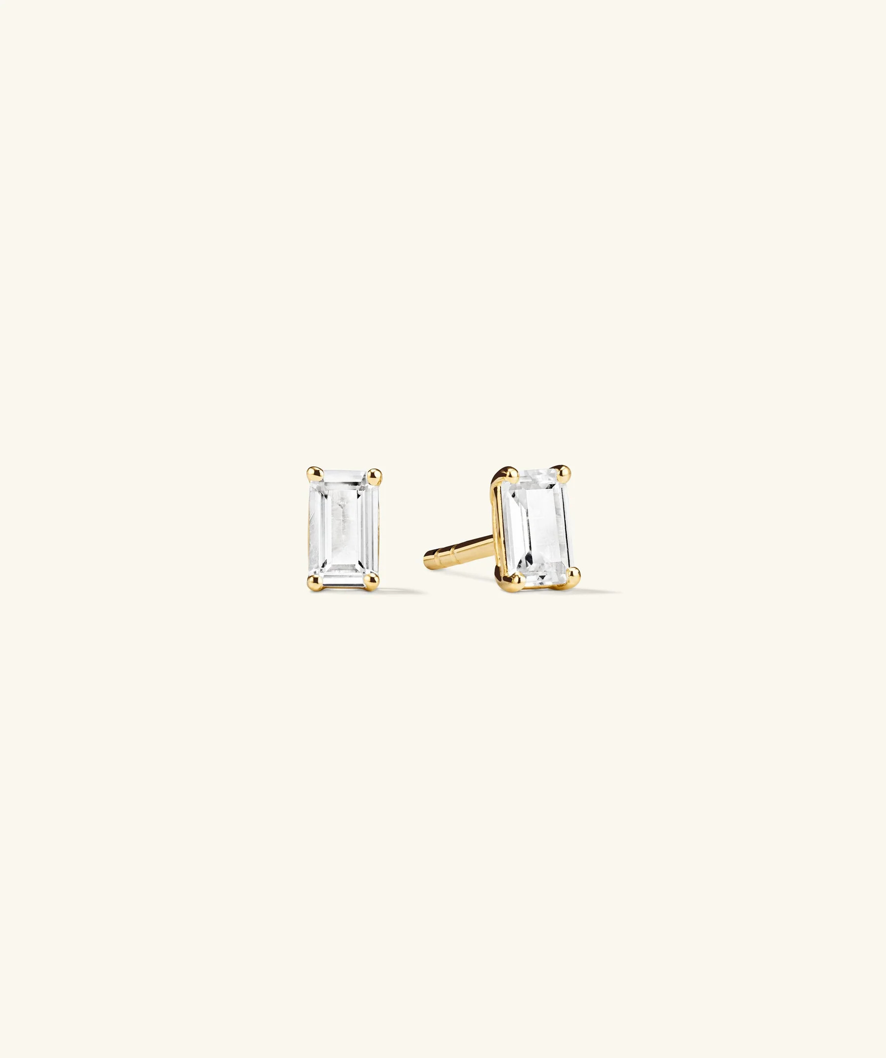 Lab Grown Sapphire Emerald Cut Studs | Mejuri Fine Crew