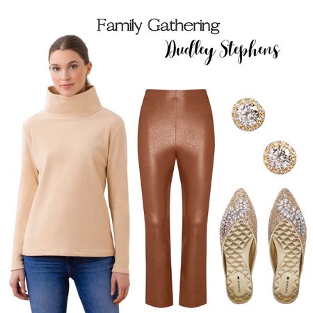 Holiday Outfit at 40% off!  Dudley Stephens pairs well with faux leather pants and glittery flats #holidayattire #holidayoutfit

#LTKHoliday #LTKGiftGuide #LTKsalealert