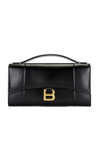 Balenciaga Hourglass Pouch Handle Bag in Black - Black. Size all. | FWRD 