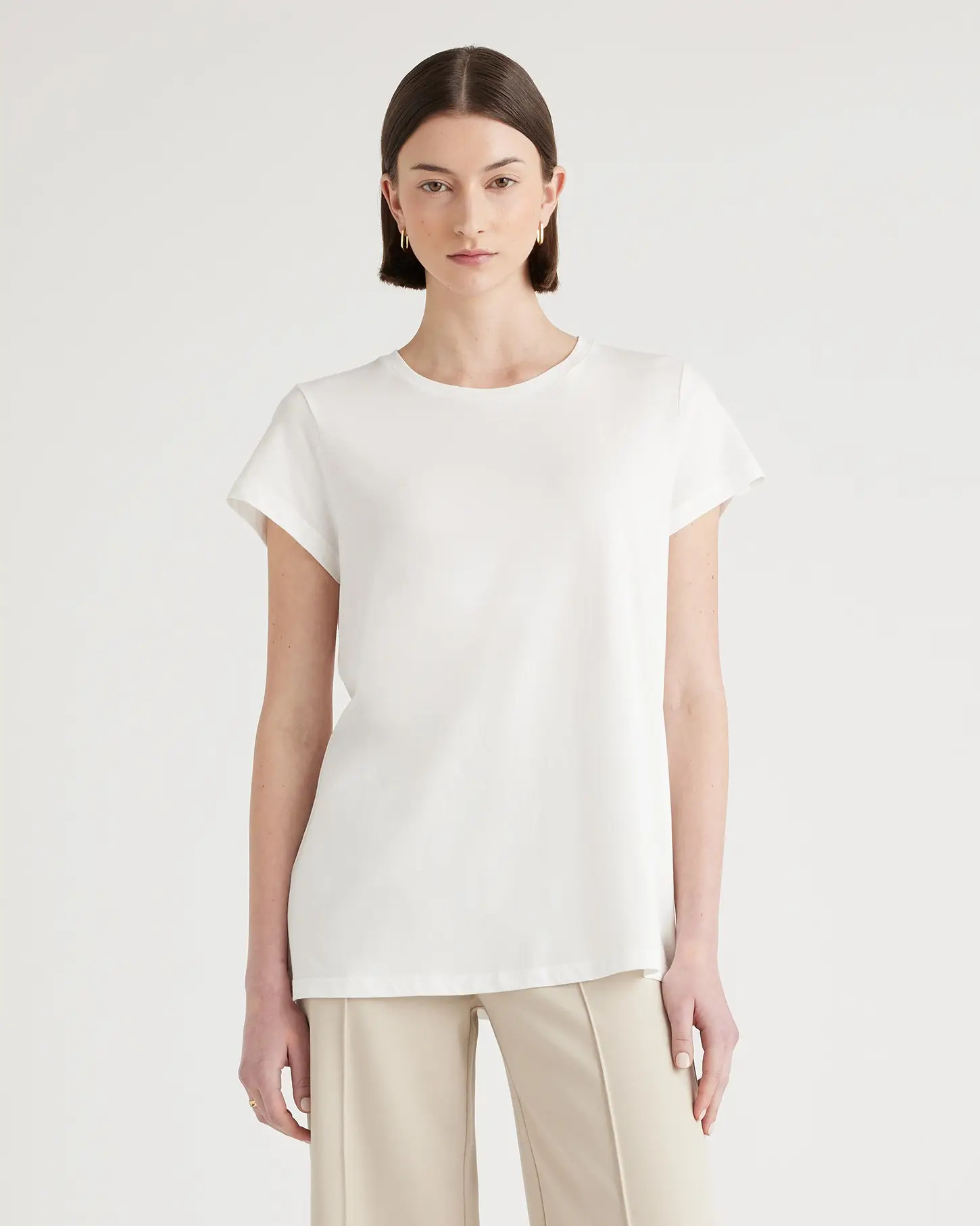 Cotton Modal Crewneck Swing Tee | Quince