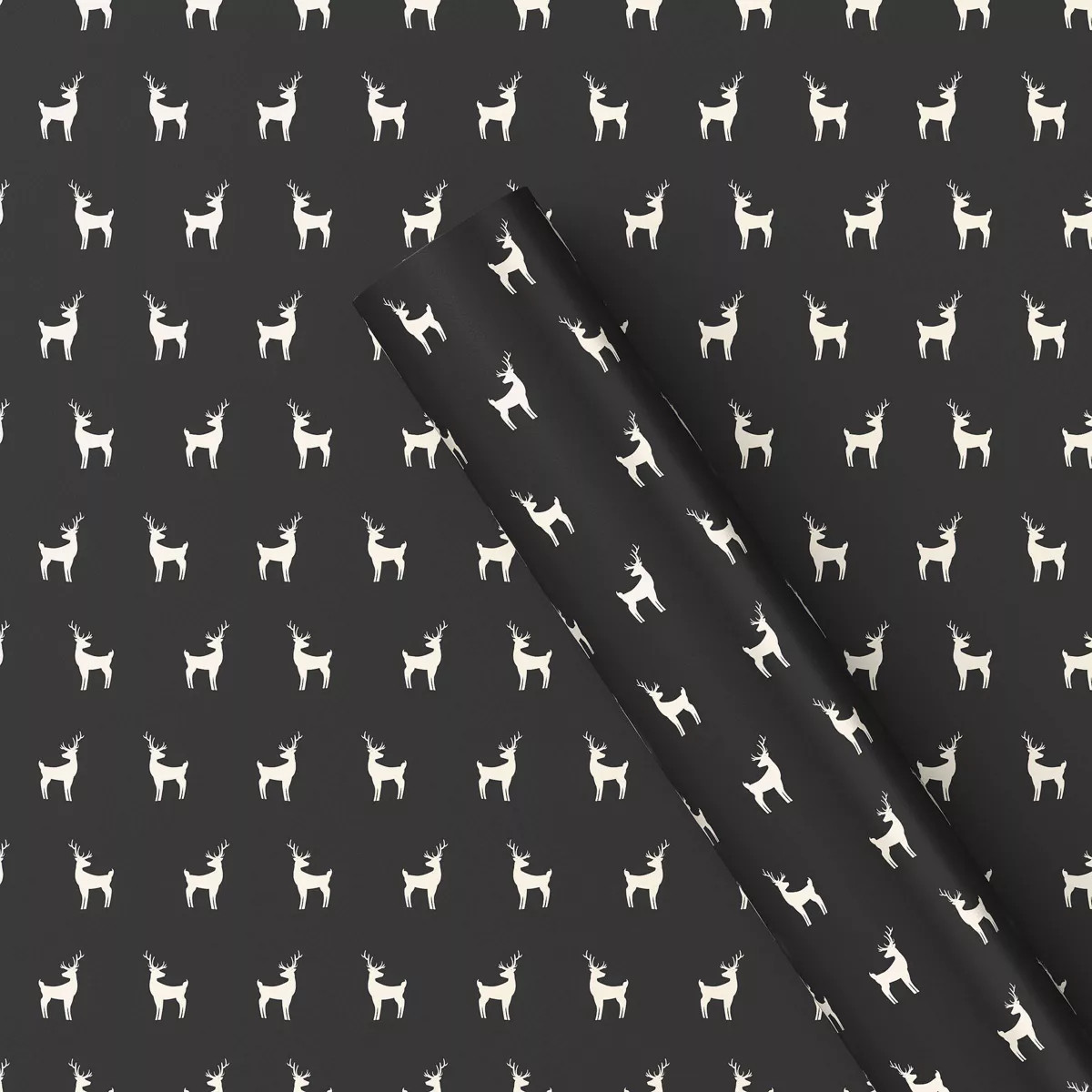 220 sq ft Deer Christmas Gift Wrap Cream/Black - Wondershop™ | Target