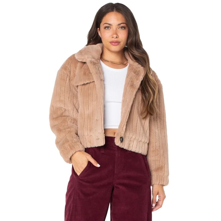Celebrity Pink Faux Fur Button-up Jacket, Sizes XS-XXXL | Walmart (US)