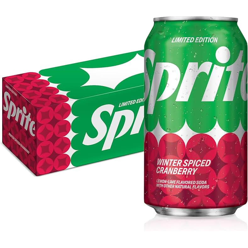 Sprite Winter Spiced Cranberry, Lemon-Lime and Cranberry Flavored Soda Pop Soft Drink | Amazon (US)