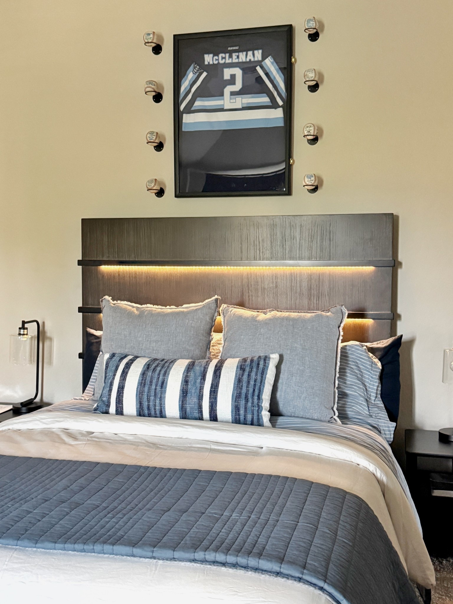 I love the way this baseball loving teens room turned out!  We had to showcase all his accolades!  I couldn’t link this awesome bed - but it’s from Living Spaces.  #bedroom #kidbedroom #teenbedroom #baseball #teenboy #teenboybedroom

#LTKHome