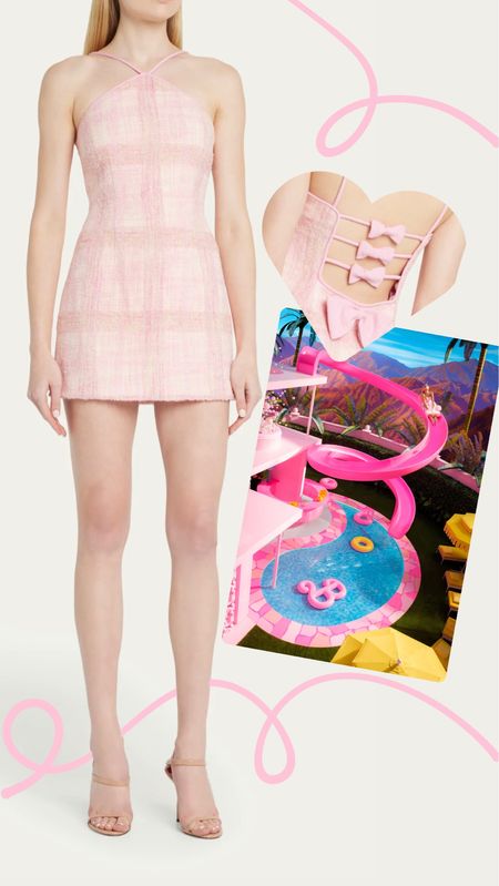 Barbie inspired pink gingham tweed dress with bow details on the back perfect to wear to Barbie’s Dream House. Girly, feminine, preppy classic retro style  

#LTKworkwear #LTKsalealert #LTKSeasonal
