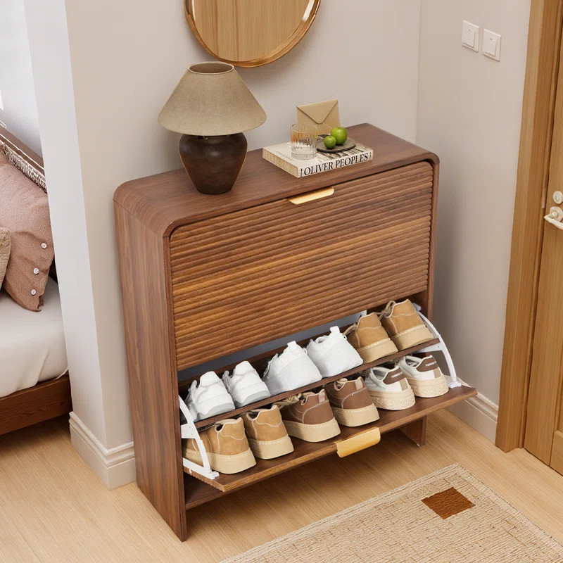 16 Pair Shoe Storage Cabinet With 2 Flip Drawers | Wayfair North America