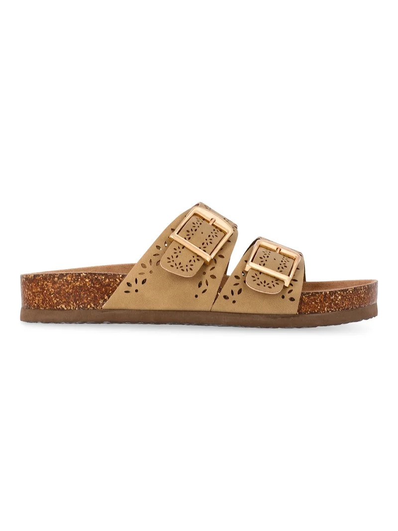 Time and Tru Women's Footbed Slide Sandals, Wide Width Available | Walmart (US)