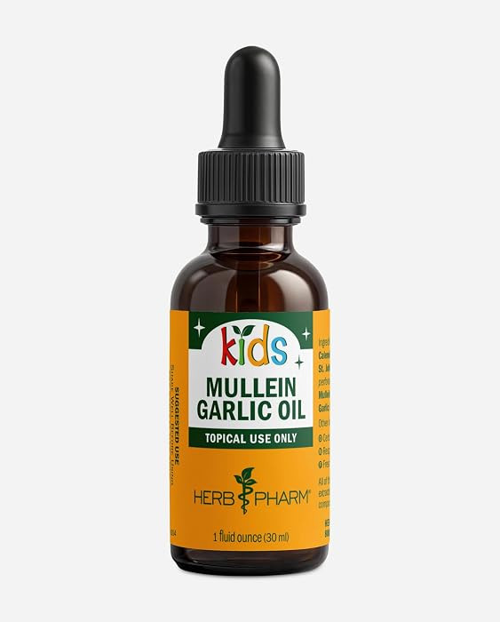 Herb Pharm Kids Mullein Garlic Ear Oil: Alcohol-Free Herbal Ally for Kids, Made with Certified Or... | Amazon (US)