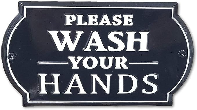 THE NIFTY NOOK "Please Wash Your Hands Vintage Farmhouse Sign for Bathroom & Kitchen Décor 7" x ... | Amazon (US)