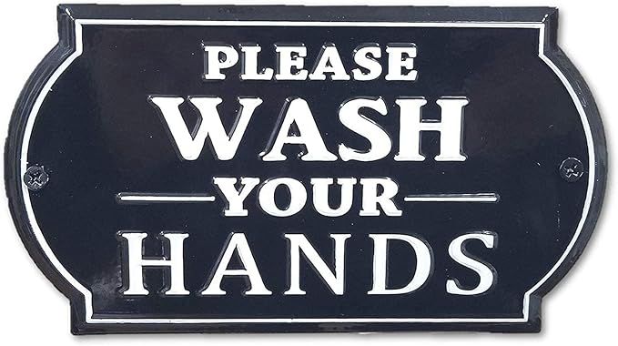 THE NIFTY NOOK "Please Wash Your Hands Vintage Farmhouse Sign for Bathroom & Kitchen Décor 7" x ... | Amazon (US)