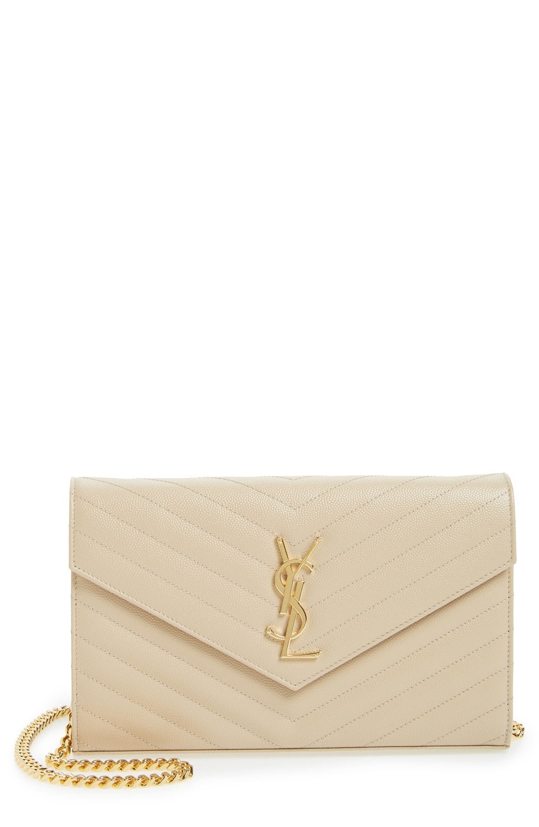 'Large Monogram' Quilted Leather Wallet on a Chain | Nordstrom