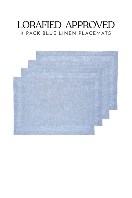 LORAfied Approved - Blue Linen Placements 
Pack of 4 - on sale now 🤗

#LTKunder50 #LTKhome #LTKsalealert
