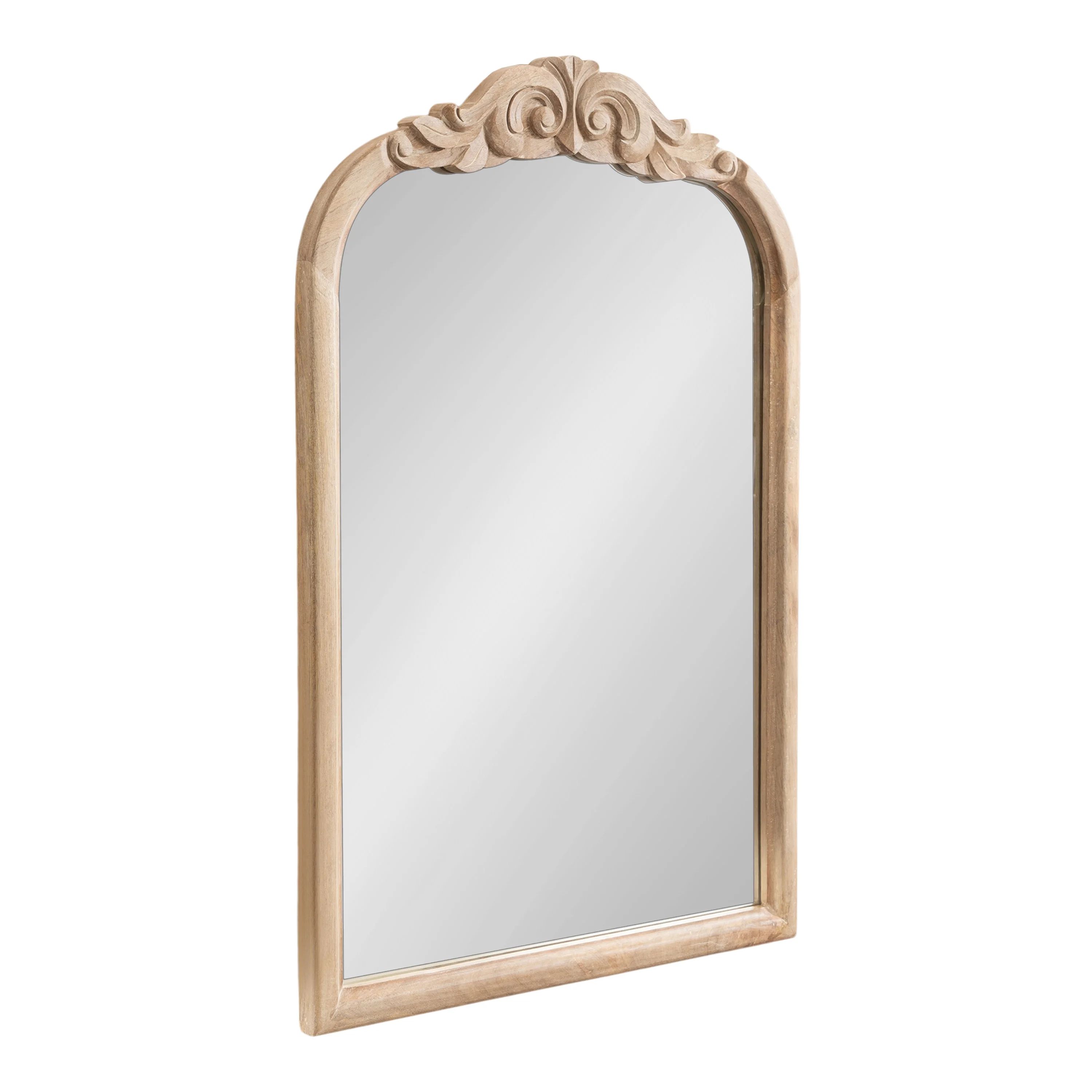 Kate And Laurel Arendahl Traditional Arch Wall Mirror, 24 x 36, Natural Wood, Vintage Baroque-Ins... | Walmart (US)