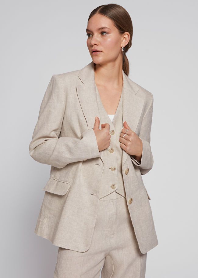 Relaxed Single Breasted Linen Blazer | & Other Stories US