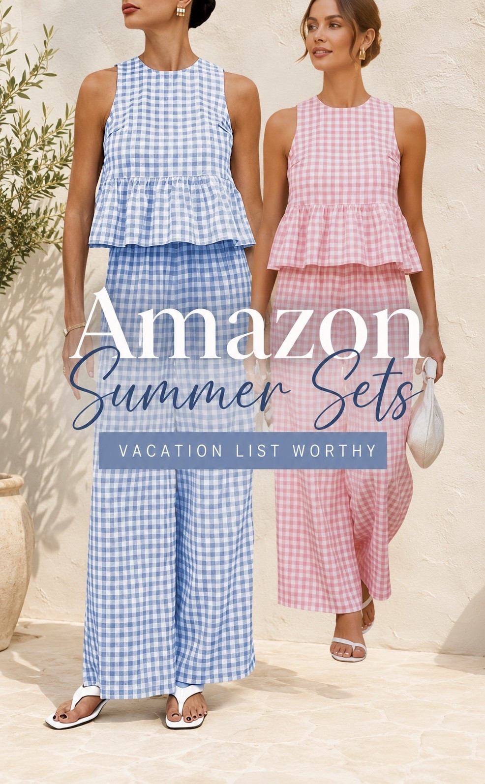amazon summer sets, gingham matching set, affordable vacation outfits, chic amazon fashion finds, euro summer outfits, resort wear women, pink gingham outfit, blue gingham set, classy summer outfit ideas, vacation style inspiration, wide leg pant set, old money summer style, amazon fashion finds 2026, cute brunch outfits, elegant matching sets, quiet luxury outfits, summer travel outfits, feminine summer fashion, trendy amazon clothing, coastal chic outfits

#LTKootd #LTKgrwm #LTKMothersDay