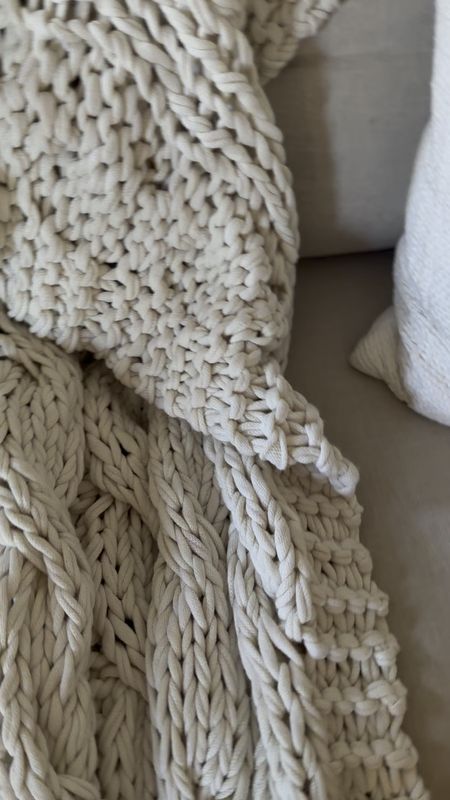This colossal handknit blanket is the coziest and beautiful too. I drape over our sofa arm or in a basket when not using. Pottery Barn Black Friday deal! 

#LTKVideo #LTKsalealert #LTKhome