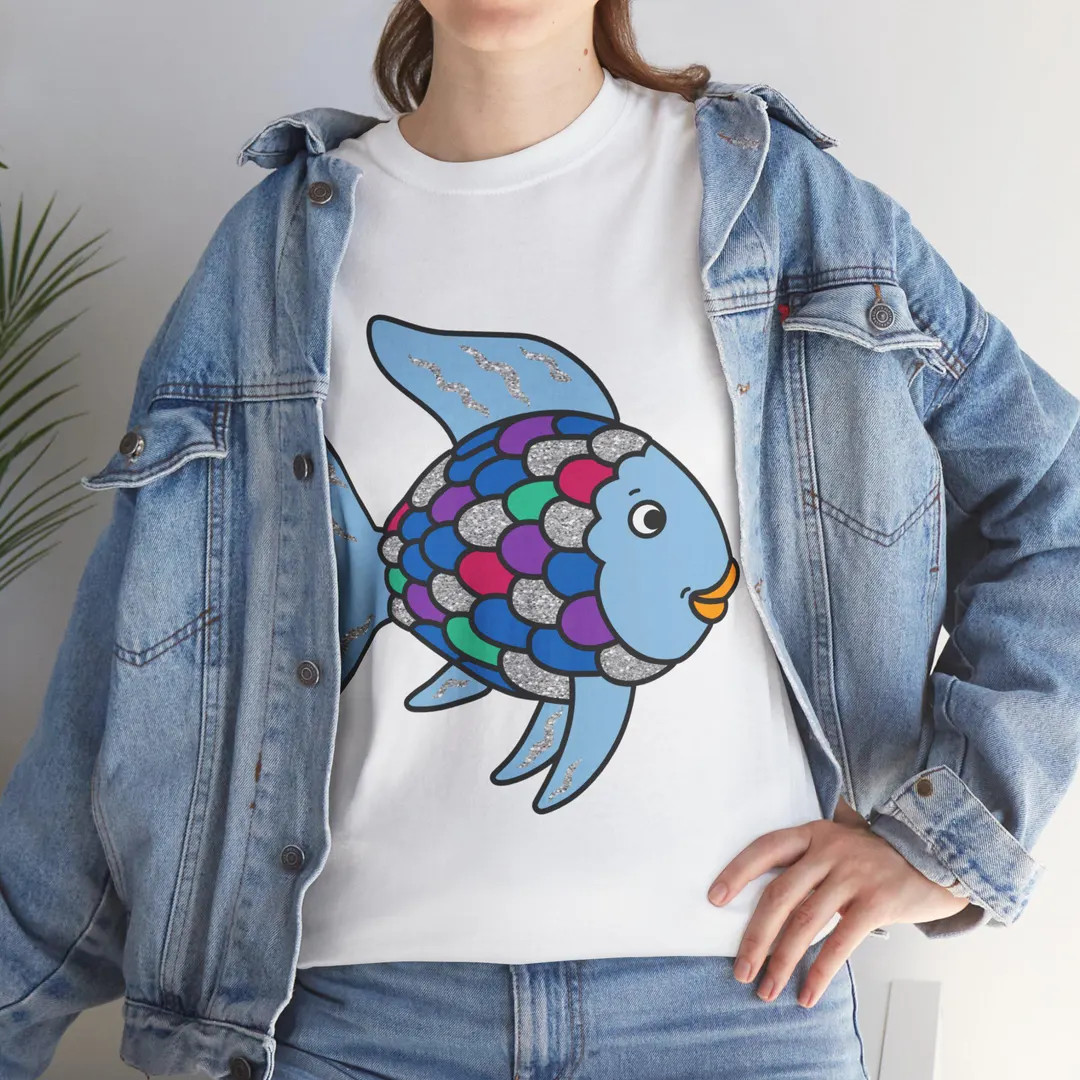 Rainbow Fish Shirt Cute and Fun Women's T-shirt Trendy Graphic Tee Teacher Shirt - Etsy | Etsy (US)