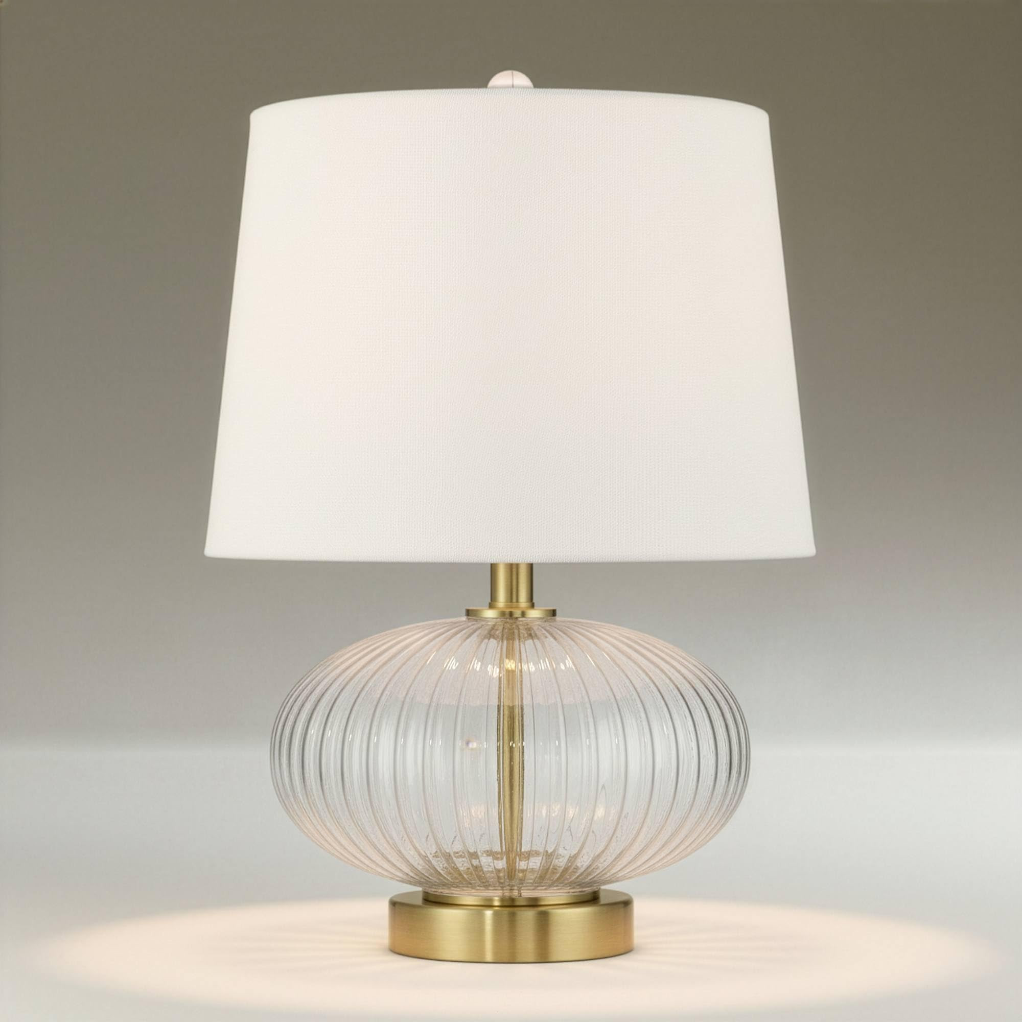360 Lighting Darrah 20" High Small Mid Century Modern Accent Table Lamp USB Port Clear Glass Gold... | Amazon (US)