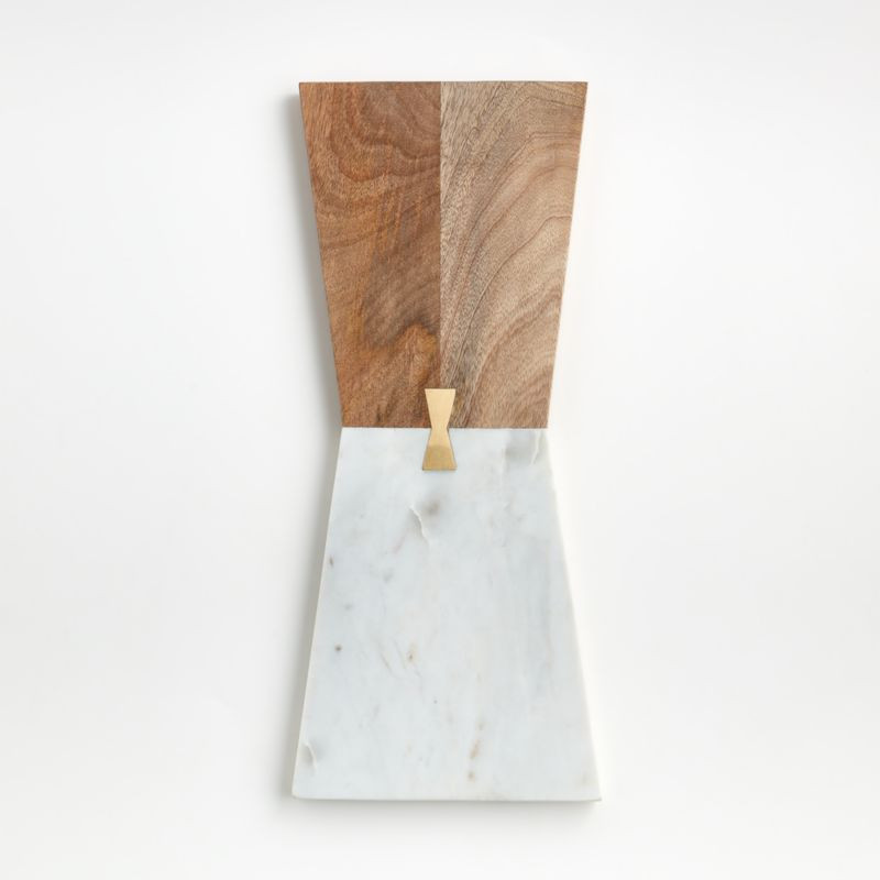 Salvia Narrow Nesting Marble and Wood Cheese Board + Reviews | Crate & Barrel | Crate & Barrel