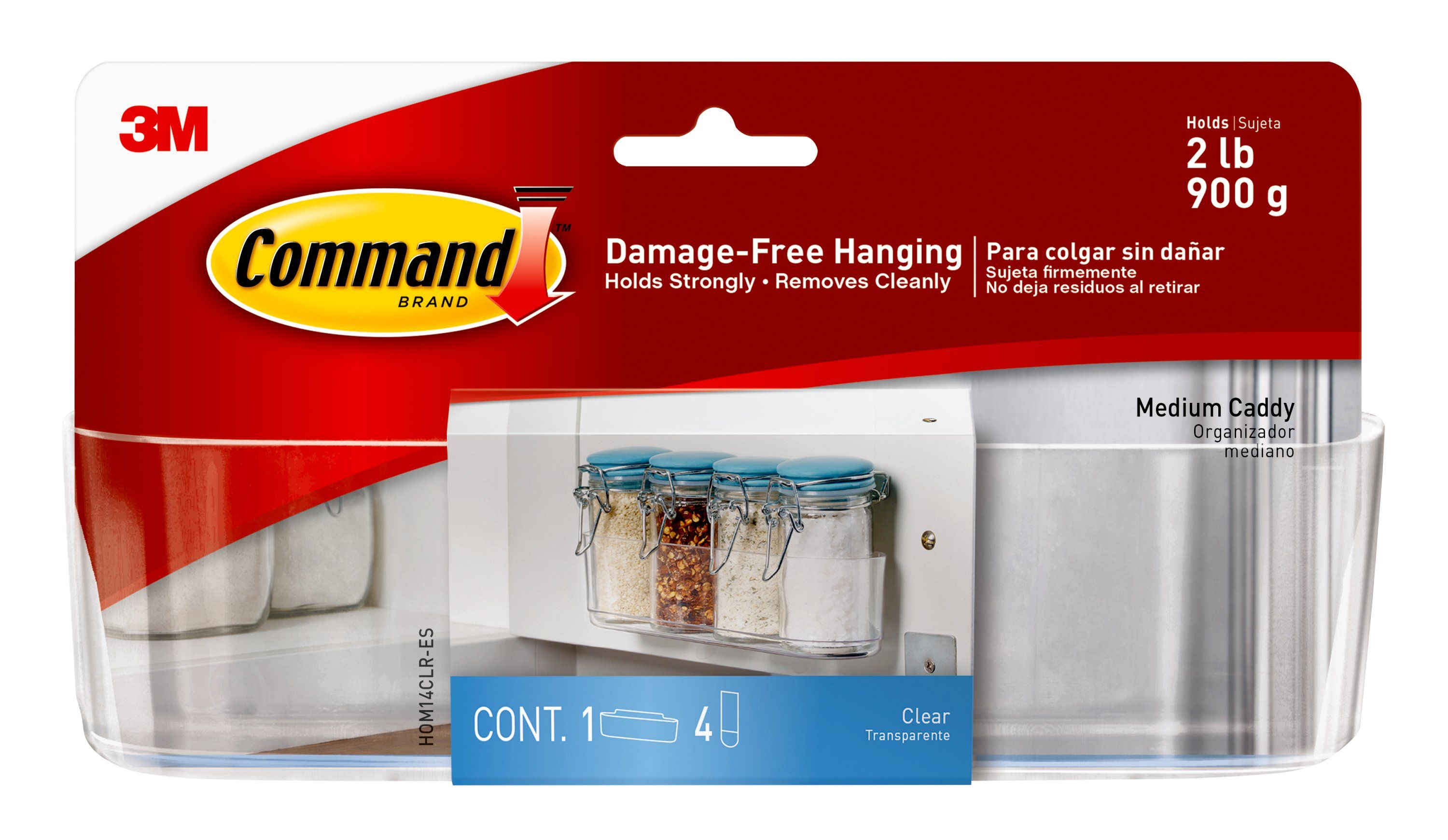 Command Caddy, Clear, Medium, 1 Caddy, 4 Strips Per Pack | Walmart (US)