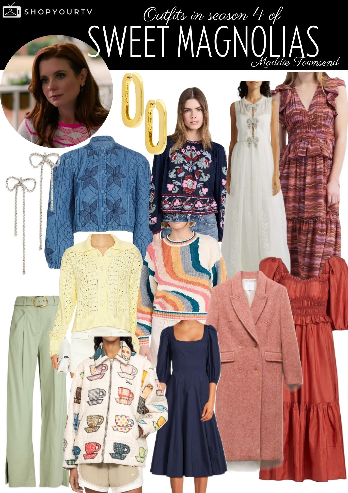 See Maddie Townsends closet worn in season 4 of Sweet Magnolias.

More outfits and characters at shopyourtv.com/sweet-magnolias

#sweetmagnolias #tvfashion #joannagarciaswisher #maddietownsend 

 