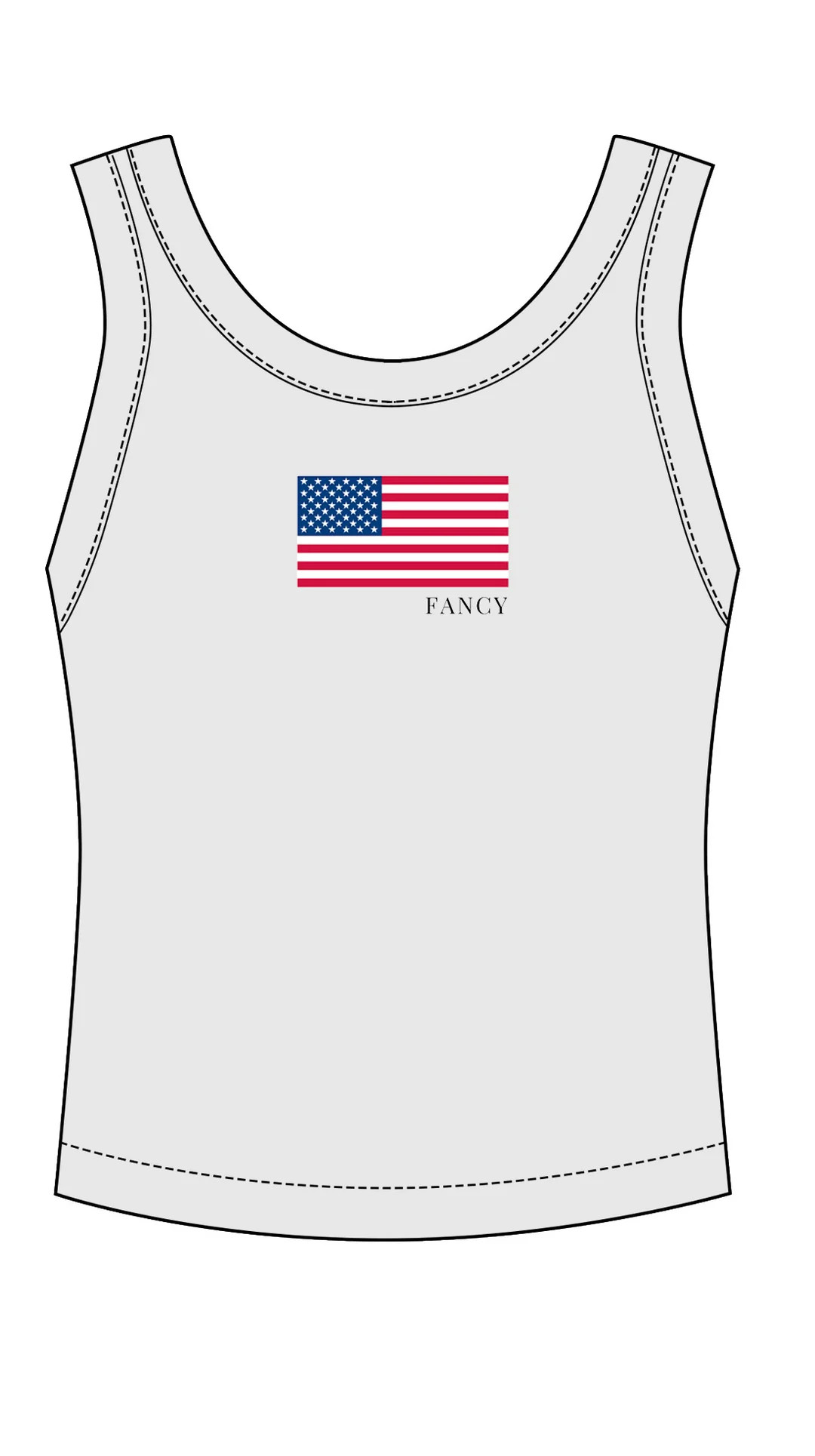 Fancy Embroidered Flag Tank Top - White | Fancyd Boutiqe