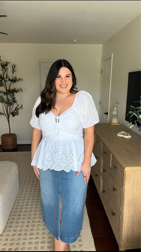 Midsize Walmart Summer outfit ☀️ so many good summer finds at Walmart right now and so affordable!! 


Denim skirt - 14 
White eyelet top - XL 


#LTKfindsunder50 #LTKSeasonal #LTKmidsize