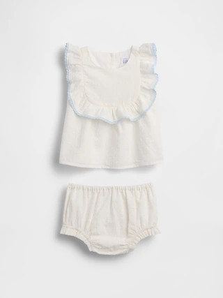 Baby Eyelet Bib Outfit Set | Gap (CA)