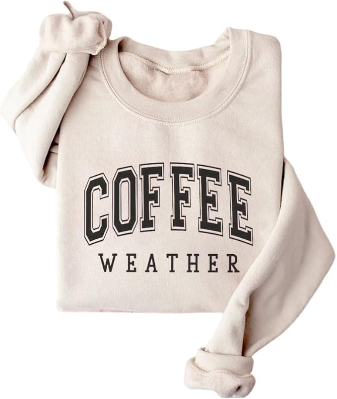 Coffee Weather Sweatshirt Women's Coffee Lover Trendy Shirt Cozy Season Sweatshirts Fall Crewneck... | Amazon (US)