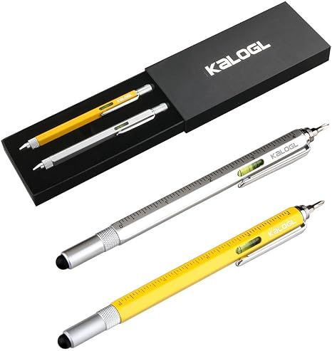 Multitool Pen [2 Pack] Stylus Pen 9-in-1 Combo Pen [Functions as Touchscreen Stylus, Ballpoint Pe... | Amazon (US)