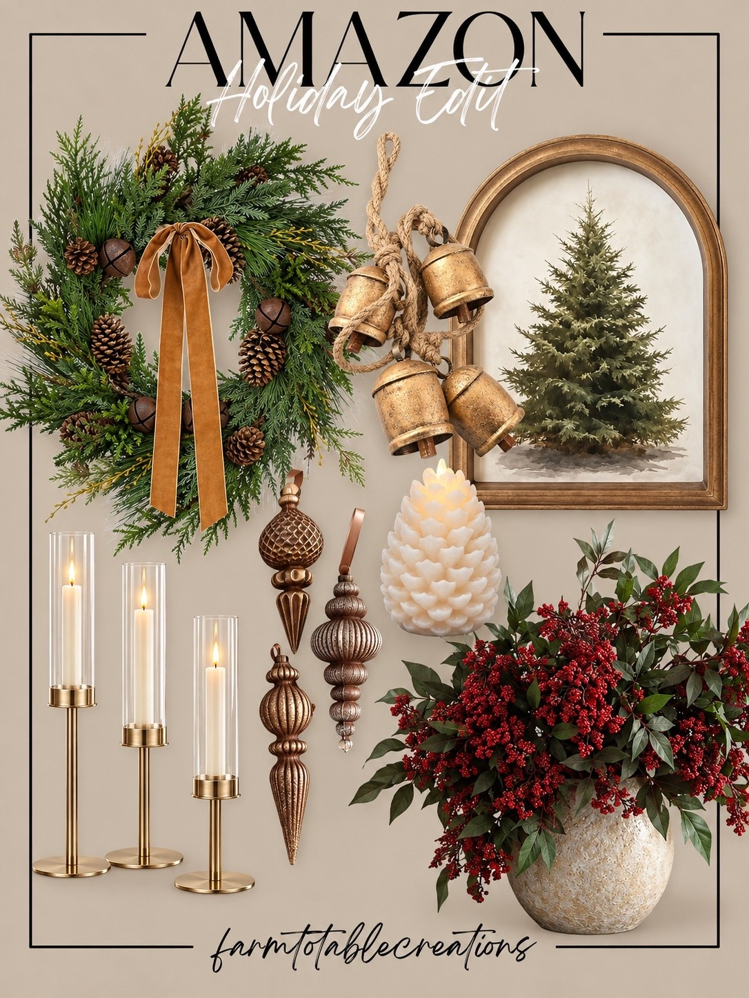 Amazon Holiday Edit

A little Christmas magic for every corner of your home. 🎄 These Amazon finds bring in all the warmth with beautiful greenery, vintage-inspired bells, soft candlelight, ornaments, and cozy seasonal touches.

#AmazonChristmasDecor #ChristmasHomeDecor #HolidayDecor #ChristmasWreath #ChristmasDecorFinds

#LTKHome #LTKSaleAlert #LTKSeasonal