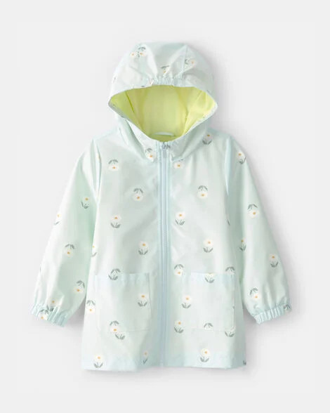 Toddler Girl Floral Raincoat - Blue | Carter's | Carter's Inc