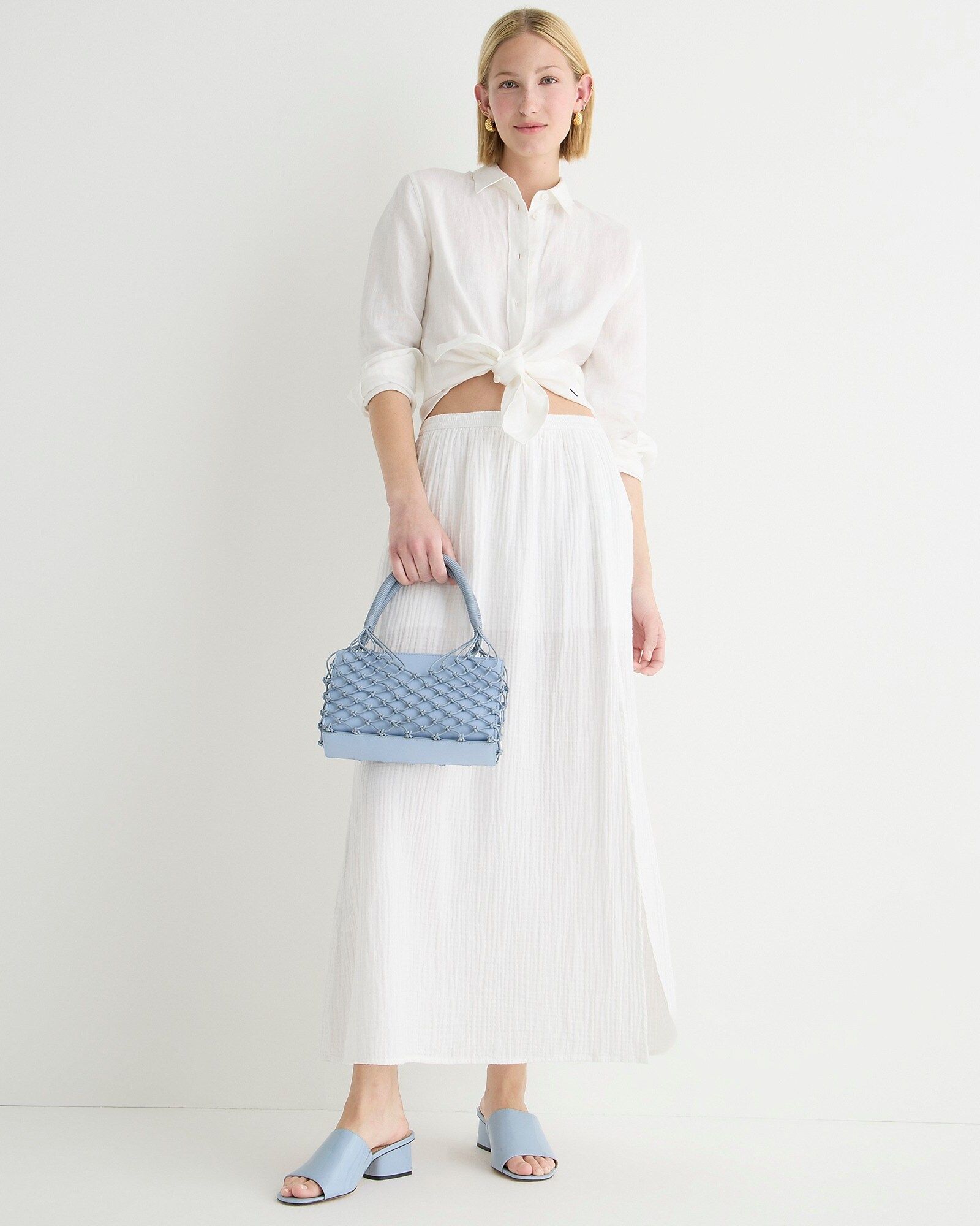 Side-slit soft gauze maxi skirt | J.Crew US