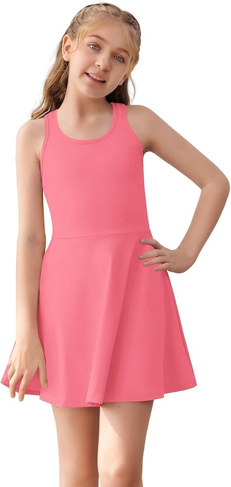 Haloumoning Girls Sleeveless Tennis Dress Kids Racerback Golf Dress School Sports Dresses Outfit ... | Amazon (US)